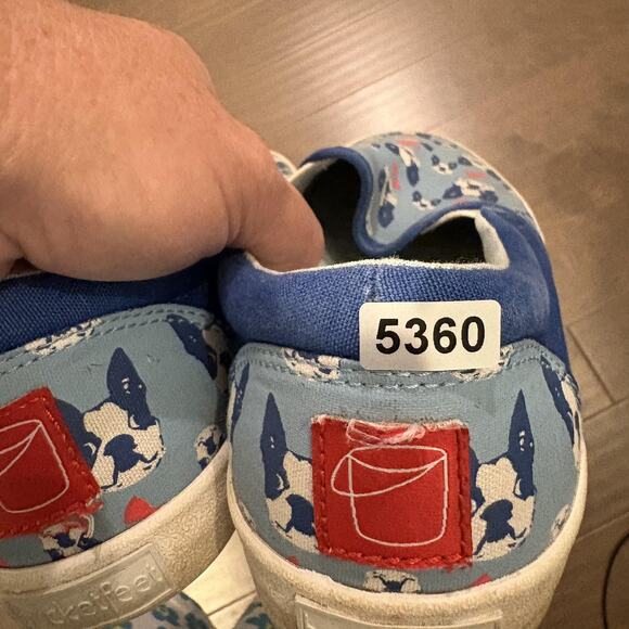 Bucketfeet Shoes Mens Size 8 The Perfect Gentleman Boston Terrier Slip On Canvas - Picture 10 of 10